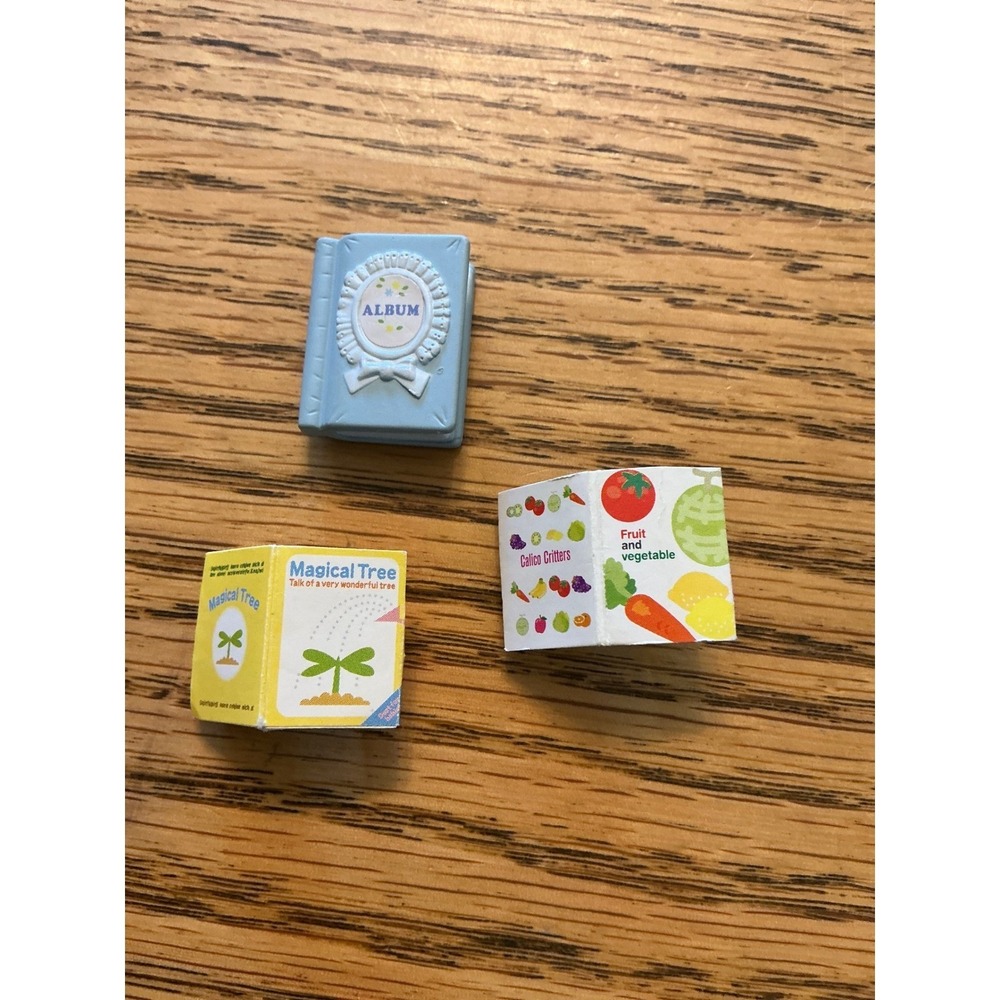 Calico Critters Sylvanian Families Miniature Books Blue Album Fruit Tree 3pc Set